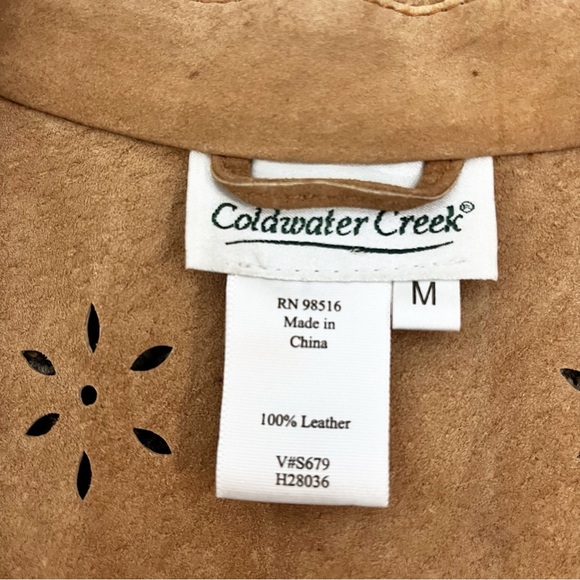 Coldwater Creek Brown Suede Laser-Cut Vest - Picture 5 of 6